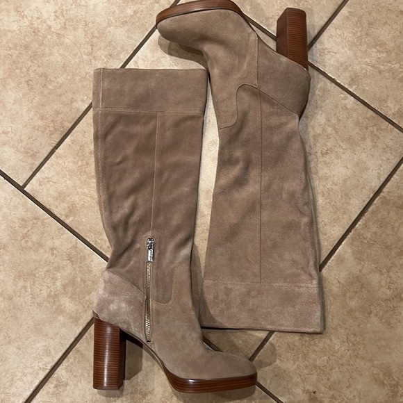 MICHAEL Michael Kors Shoes - Michael Kors beige suede knee high boots size 9